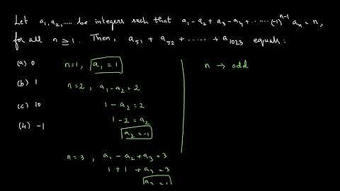 Let a1, a2, .... be integers such that a1-a2+a3-a4  +.......PYQs CAT 2019 Progressions and Series