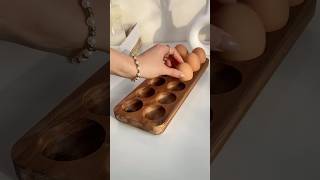 1pc Multifunctional Acacia Wooden Egg Holder, Reusable Egg Storage Rack With Multiple Holes