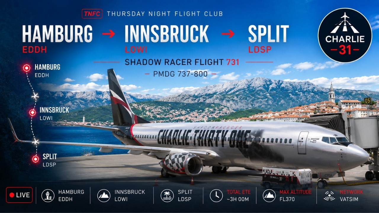 2 The Ultimate Alpine Challenge! Hamburg ➜ Innsbruck ➜ Split | TNFC Live | PMDG 737-800