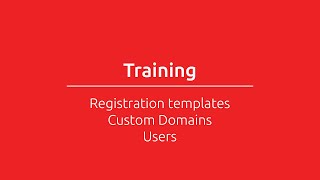 Redshift training: Users, registration, plugins and custom domains