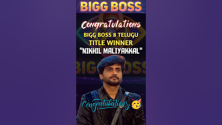 WINNER of Bigg Boss 8 telugu NIKHIL MALIYAKKAL 🎉 | #shorts #biggboss #biggboss8telugu #shortsfeed