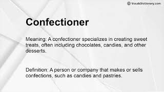 Confectioner Meaning
