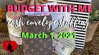 BUDGET WITH ME | CASH ENVELOPE STUFFING MARCH 1, 2021 | DAVE RAMSEY CASH ENVELOPE SYSTEM