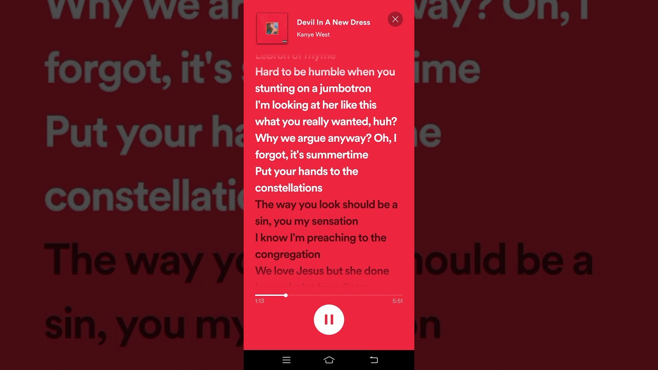 devil in a new dress lyrics Ye Devil in A New Dress Lyrics