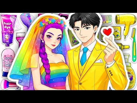 💖Paper DIY💖KPOP DEMON HUNTERS JINU GOLD and RUMI COLORFUL Skincare + Makeup💐Blind Bag ASMR [4K]