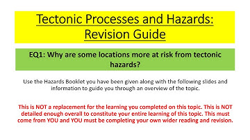 Edexcel A Level Geography - Tectonics EQ1 Revision