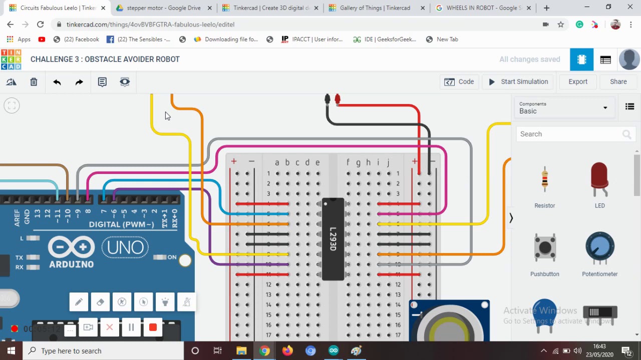CHALLENGE 4 arduino tinkercad - YouTube