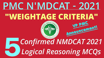 OMG!!!PMC Announced NMDCAT Passing Criteria|NMDCAT Logical Reasoning MCQs|PMC Online NMDCAT 2021|PMC