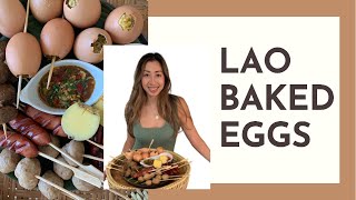 How to make BAKED SEASONED EGGS (LAO KHAI PING) | House of X Tia