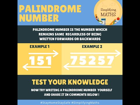 Palindrome Number with Examples | Easy to Understand | Math Facts | Rozy Khurana
