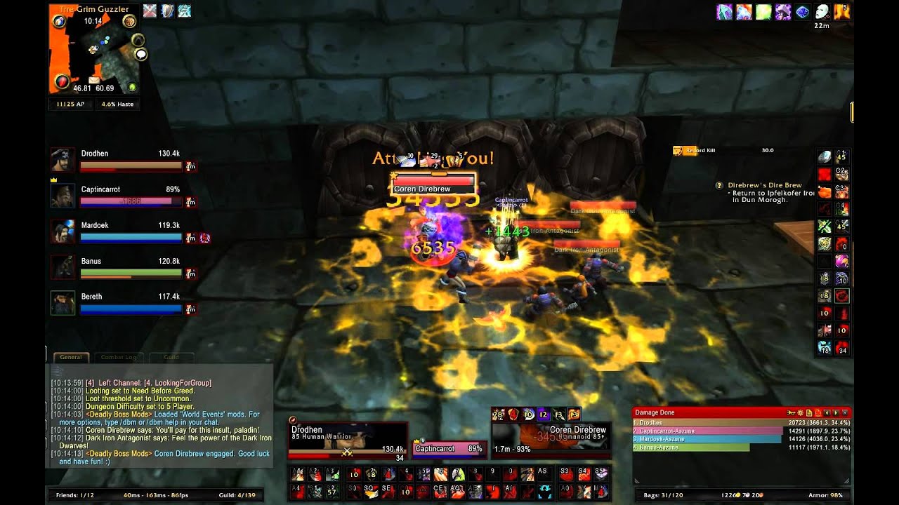 World of Warcraft 4.2 - Arms warrior damage burst