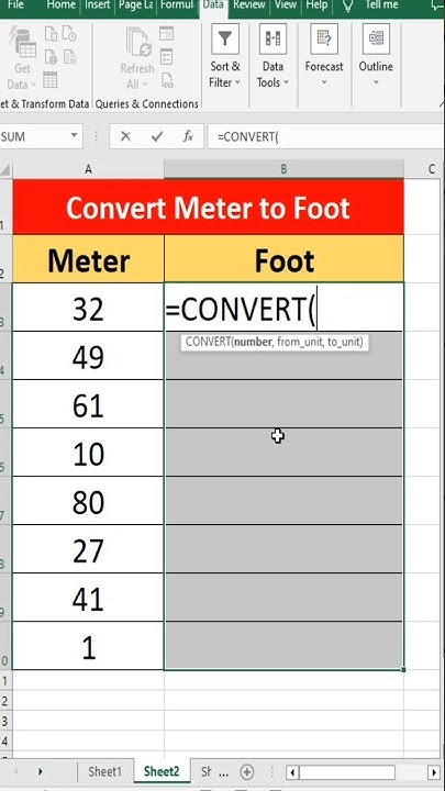 Convert Meter To Foot excel education exceltips youtubeshorts YouTube convert-meter-to-foot-excel-education-exceltips-youtubeshorts-youtube