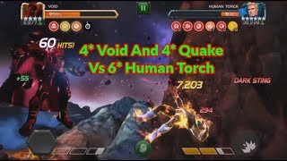 4* Void And 4* Quake Vs Negative Zone Epic Difficulty 6* Human Torch | Marvel Contest Of Champions