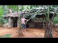 Primitive Technology: Building a hut for cooking (kitchen-hut) Primitive-Hut