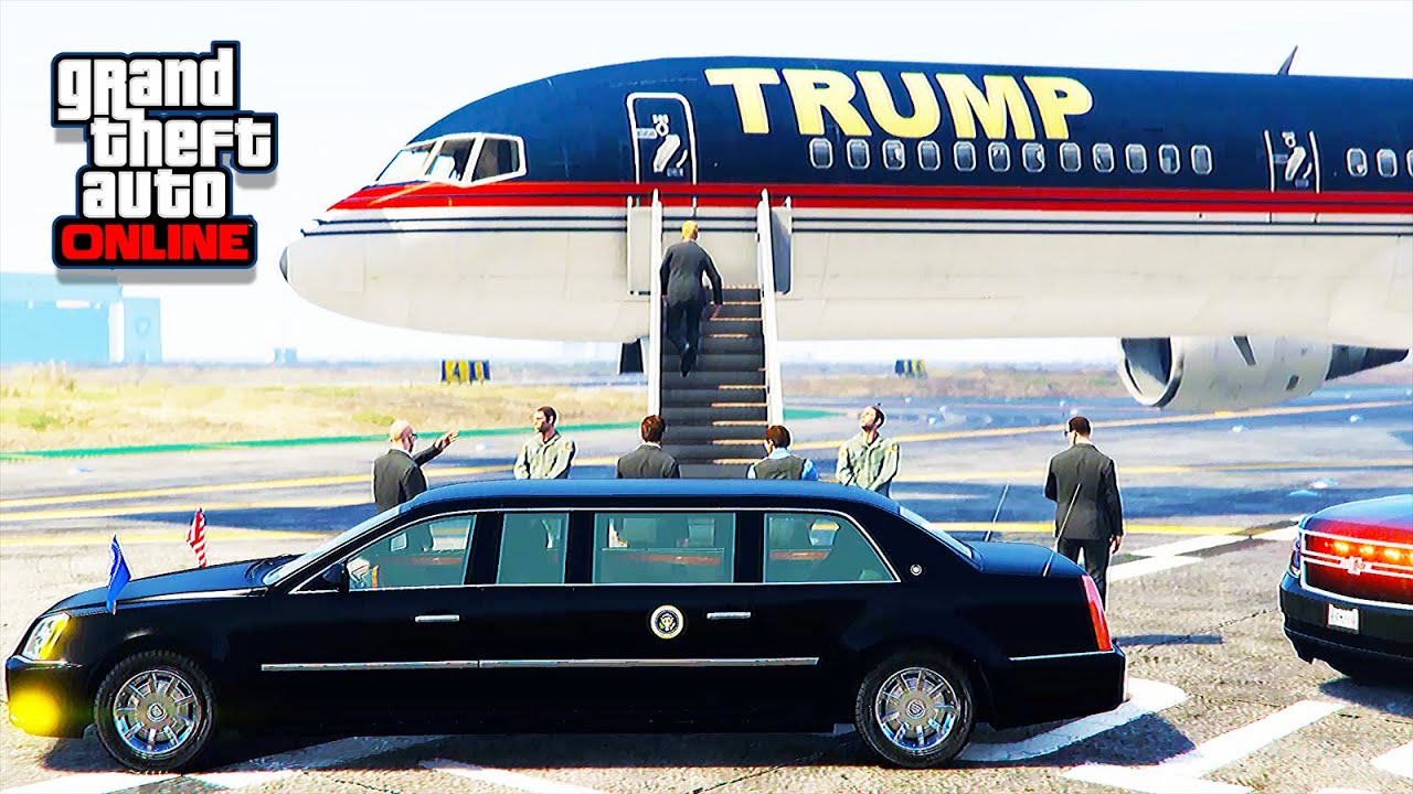 GTA 5 LSPDFR Online - President Escort With Mods (Donald Trump's Plane)