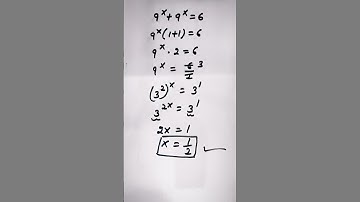 9^x+9^x=6 exponenten wiskunde Olympiade truc #exponenten #wiskunde #trucs #shorts #wiskundeolympi...