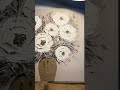 Home Decor Flower Art Piece With Natural Materials Plaster Texture Wall Decoration Plaster