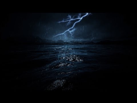 Peaceful Sleep to Heavy Ocean Thunder and Rainstorm Sounds | Sleeping at the Seaside while it Rains