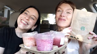 trying starbucks frozen lemonade refreshers!