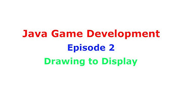 Java 2D Game Development Series: Drawing to Display | Episode 2