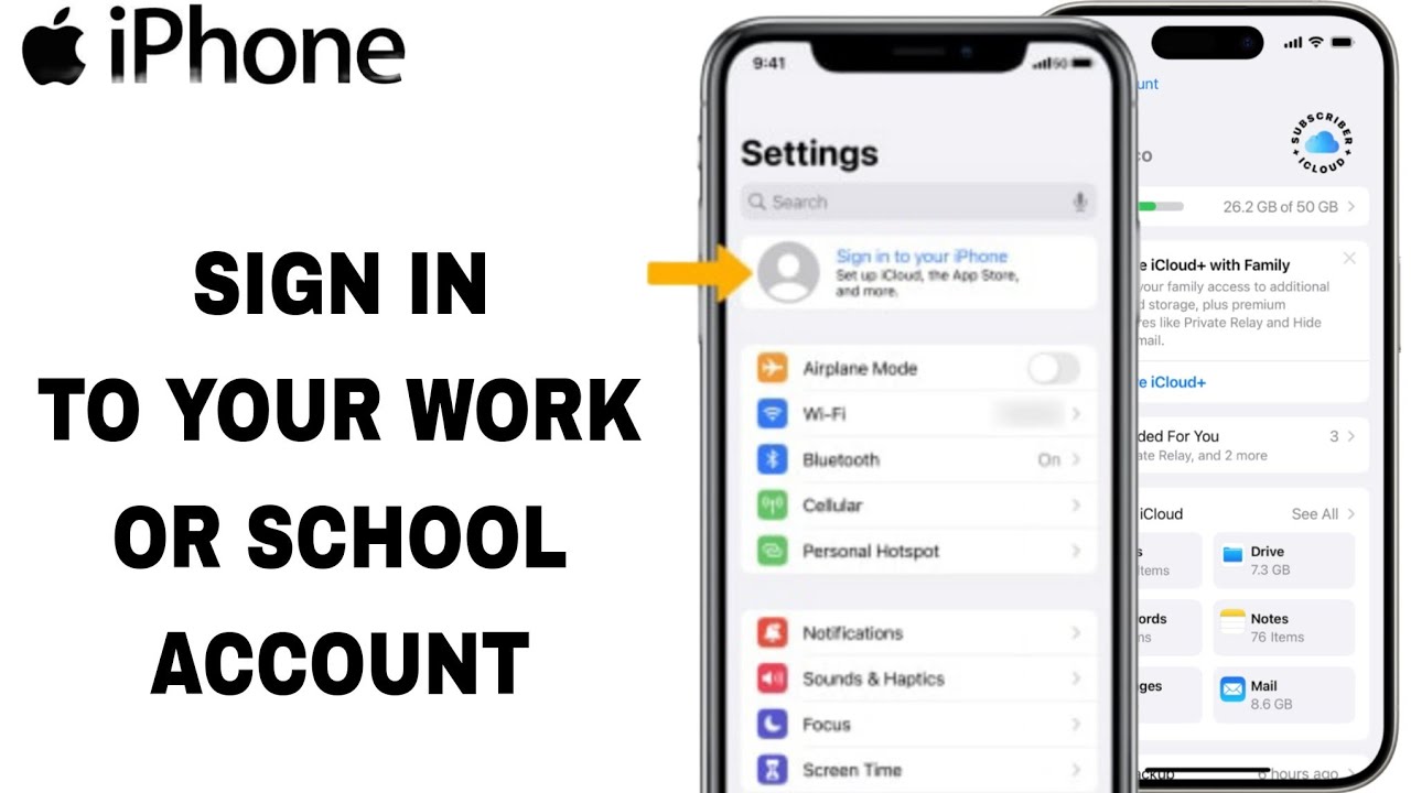 How To Sign In To Your Work Or School Account On iPhone Settings - YouTube