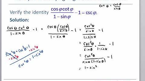 Math 127, Section 7.1 Verifying Trigonometric Identities, part 2