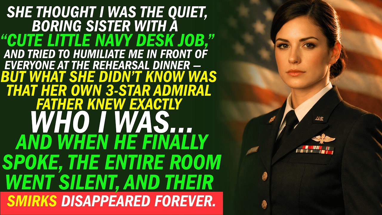 She Publicly Mocked My “Pathetic Navy Desk Job” — Then Her 3-Star Admiral Father Dropped a Bomb That