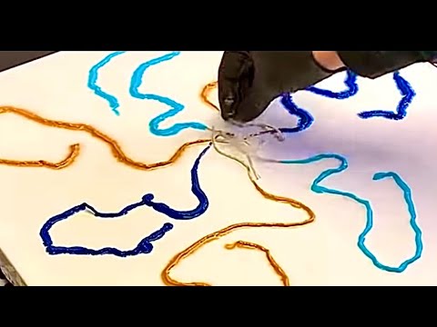 1,2,3,4,5 6,7,8 Strings @ 1nce! Wigglz Art Fluid Painting with Acrylics for Beginners! Must See!!