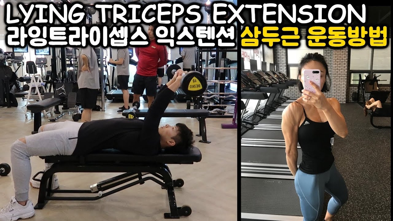 삼두]라잉 트라이셉스 익스텐션 운동방법 Lying Triceps Extension - Youtube