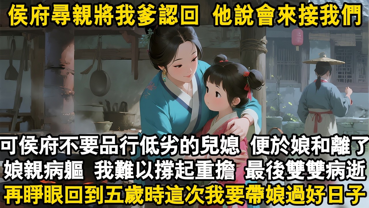 侯府尋親將我爹認回 他說會來接我們可侯府不要品行低劣的兒媳 便於娘和離了娘親病軀 我難以撐起重擔 最後雙雙病逝再睜眼回到五歲時這次我要帶娘過好日子#爽文 #大女主 #重生 #萌娃 #故事頻道 #情感