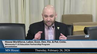House Workforce, Labor, and Economic Development Finance and Policy Committee 2/26/26 screenshot 2