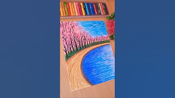 Easy crayon drawing 🖍 crayon drawing nature, crayon drawing, easy oil pastel drawing, drawing