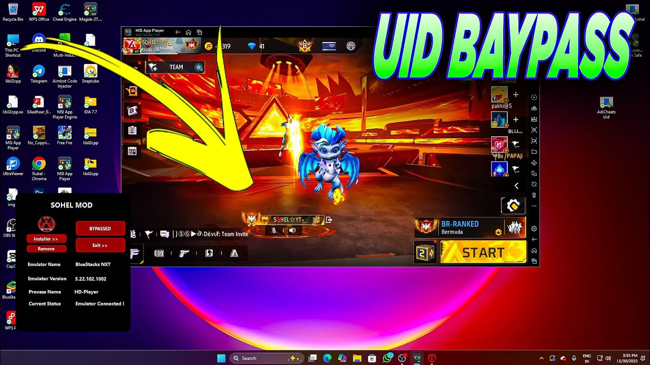 FREE UID EMULATOR BYPASS💻📲 | OB 51 UPDATE | FREE FIRE UID EMULATOR BYPASS | 100% ANTIBAN PC BYPASS✅