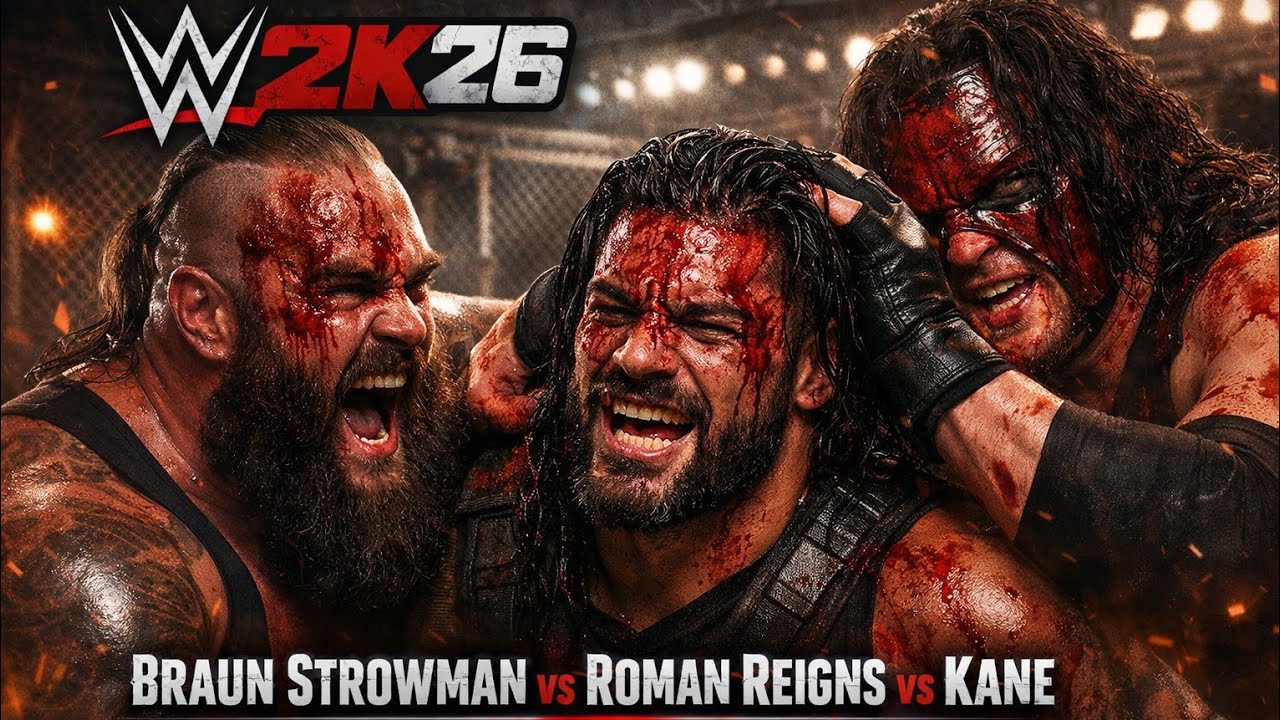 Roman Reigns vs Kane vs Braun Strowman – Brutal Triple Threat Match | WWE 2K26