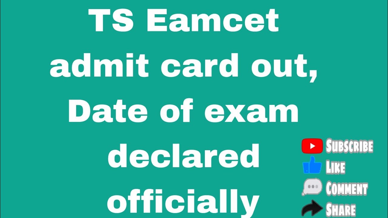 TS Eamcet Hall Ticket download date and exam date out. YouTube