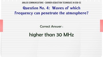 MCQ Questions Carrier Acquistion Techniques in DSB-SC with Answers
