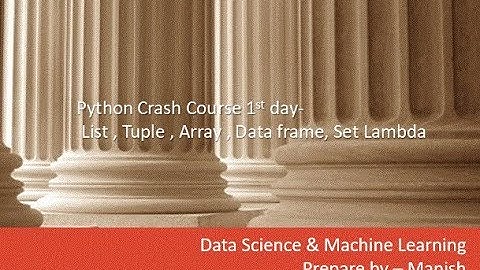 Data Scientist   Training   : Python Class 1