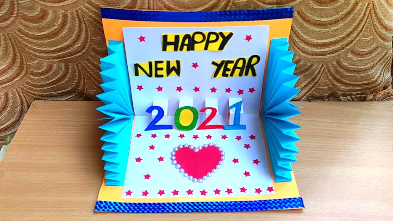 How To Make New Year 3D Pop Up Card / Handmade Easy Greetings Card For Happy  New Year 2021 - Youtube