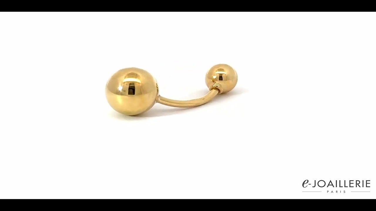 www.e-joaillerie.com - Piercing de nombril en or jaune 18 carats double