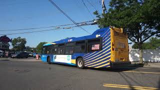 NYC Bus: Co-op City bound LFS Gen-4 8744 Bx29 U-Turn at City Island Av/Rochelle St