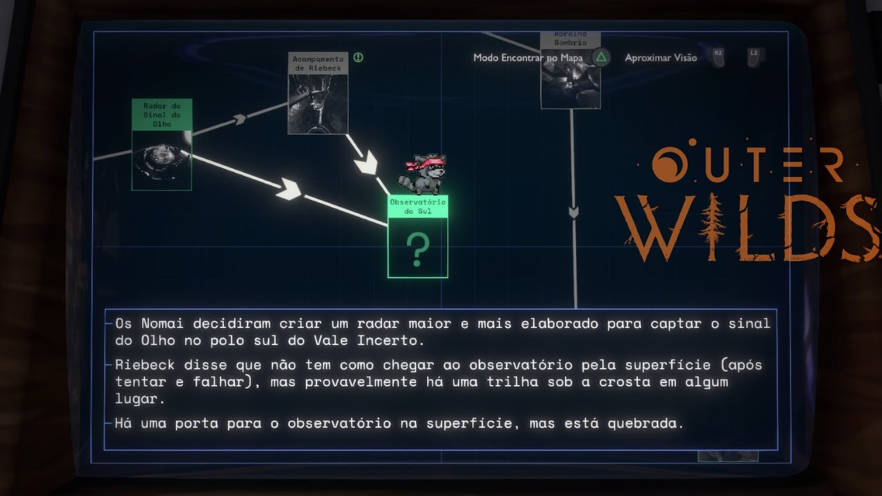 Diário de bordo de Outer Wilds.