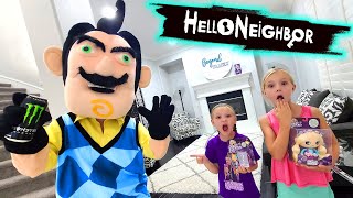 Hello Neighbor Drinks Monster Energy Drink and Steals Our New Toys!!! Toy Scavenger Hunt!