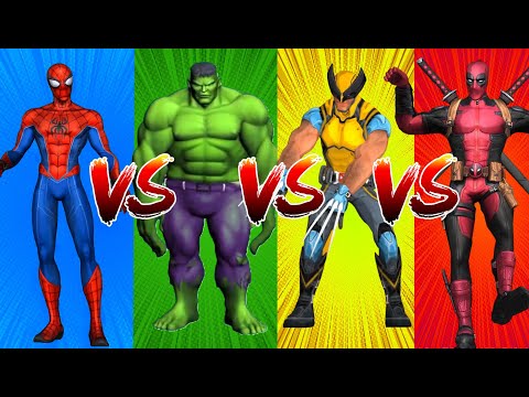 SUPERHEROES COLOR DANCE CHALLENGE  Spiderman vs Hulk vs Wolverine vs Deadpool