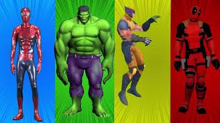 SUPERHEROES COLOR DANCE CHALLENGE  Spiderman vs Hulk vs Wolverine vs Deadpool