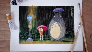My Neighbor Totoro|Tonari no Totoro |Ghibli scene acrylic painting | Artist : Sreyashi mukherjee