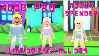 Noob vs Pro vs Robux spender in adopt me Roblox #roblox #adoptme #noob #robux #pro