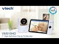 Vm9197 baby monitor with 720p display 360 degree panoramic viewing pan  tilt camera
