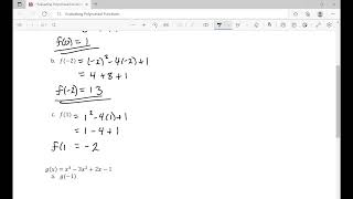 Evaluating Polynomial Functions