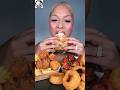 🍔🔥 Amber Review Shake Shack Burgers, Onion Rings, Nuggets 🍗#shorts #asmr #mukbang #trending