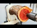 Woodturning - Red goblet #2 woodworking 【職人技】木工旋盤を使用して赤いゴブレットを作る
